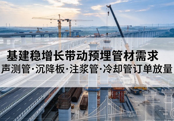 峄城基建稳增长带动预埋监测管材需求，声测管、沉降板、注浆管订单持续放量